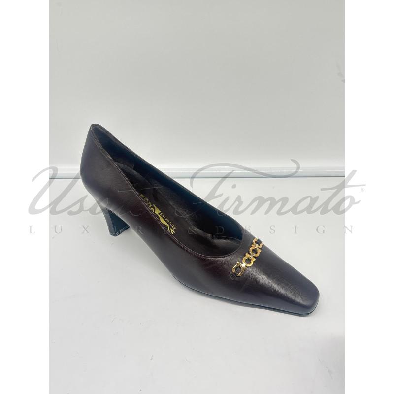 SCARPE DONNA SALVATORE FERRAGAMO MARRONE TG 9 | Mercatino dell'Usato Roma parioli 1