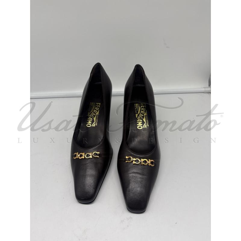 SCARPE DONNA SALVATORE FERRAGAMO MARRONE TG 9 | Mercatino dell'Usato Roma parioli 2