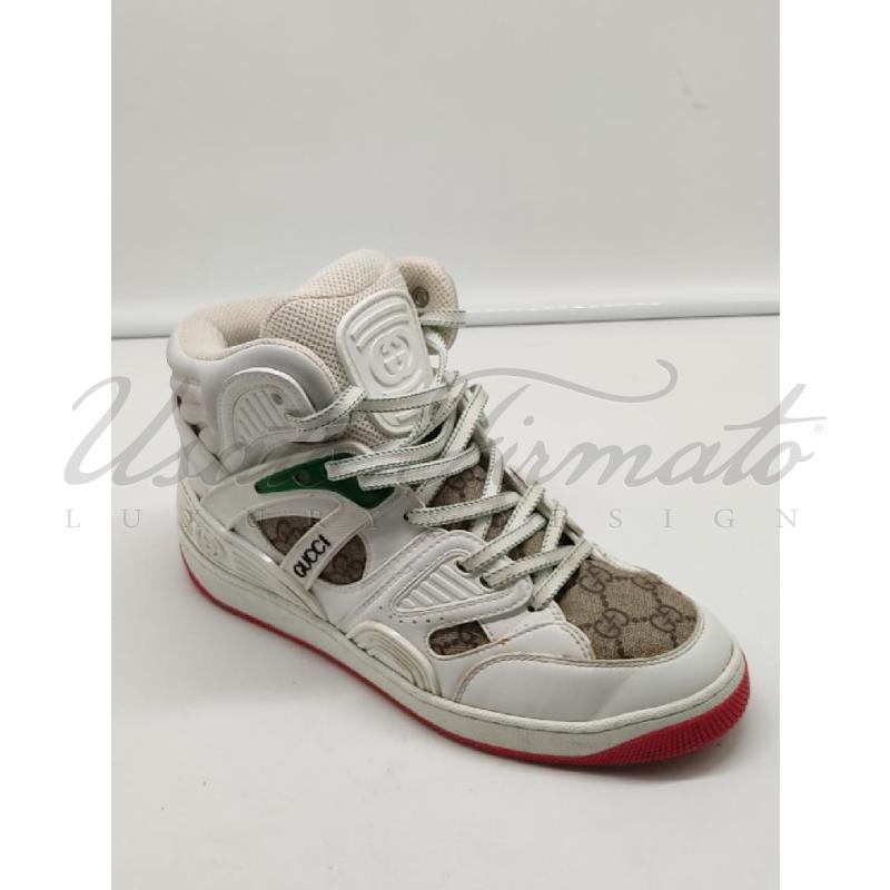 SCARPE GUCCI BIANCHE GG BASKET TG.5 | Mercatino dell'Usato Roma parioli 1