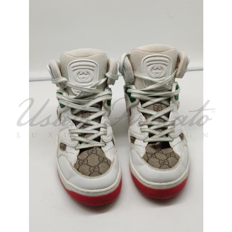 SCARPE GUCCI BIANCHE GG BASKET TG.5 | Mercatino dell'Usato Roma parioli 2