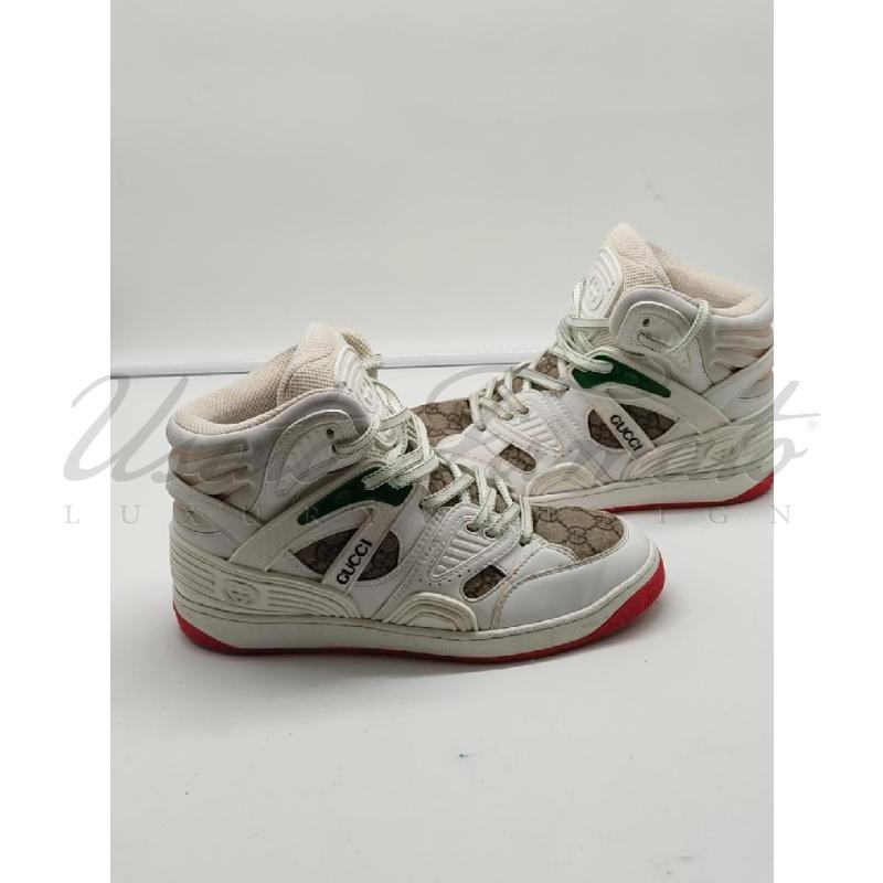 SCARPE GUCCI BIANCHE GG BASKET TG.5 | Mercatino dell'Usato Roma parioli 3