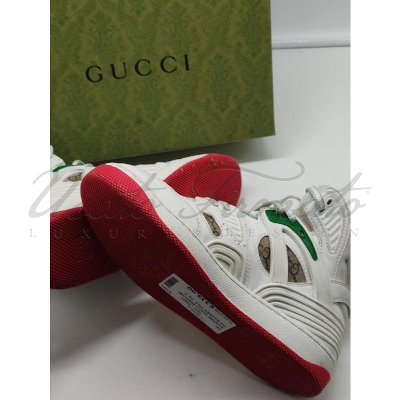 SCARPE GUCCI BIANCHE GG BASKET TG.5 | Mercatino dell'Usato Roma parioli 5