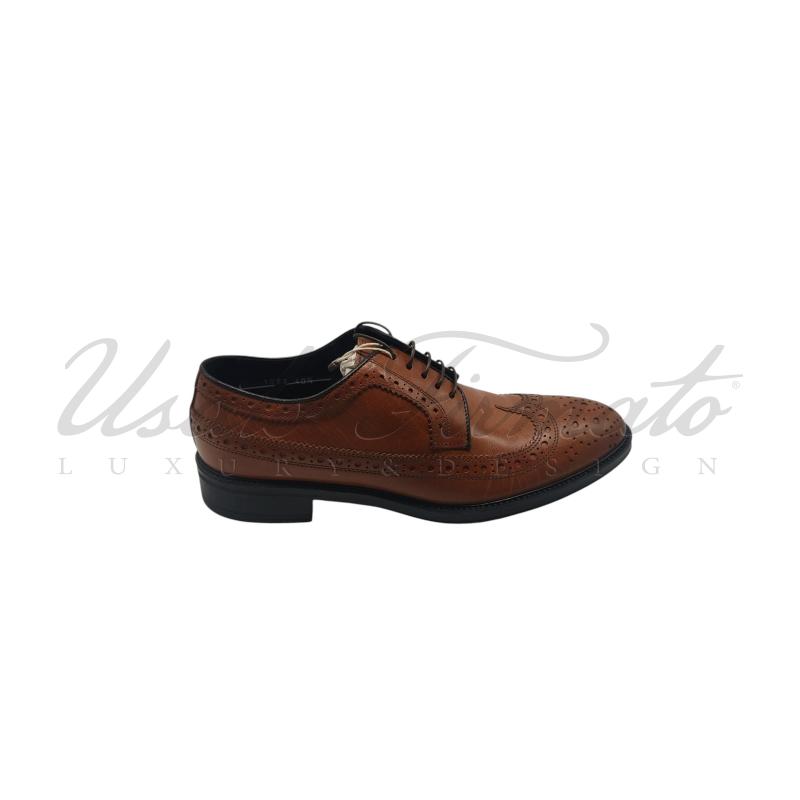 SCARPE UOMO DOUCAL'S MARRONI PELLE STRINGATE TG. 40.5 | Mercatino dell'Usato Roma parioli 1