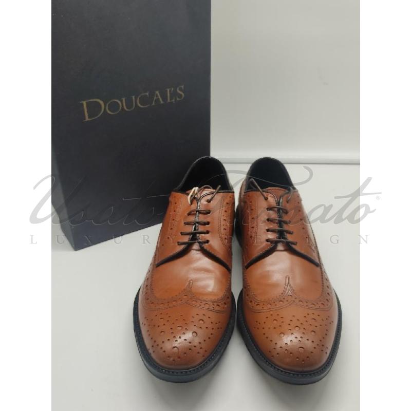 SCARPE UOMO DOUCAL'S MARRONI PELLE STRINGATE TG. 40.5 | Mercatino dell'Usato Roma parioli 2