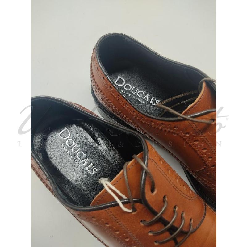 SCARPE UOMO DOUCAL'S MARRONI PELLE STRINGATE TG. 40.5 | Mercatino dell'Usato Roma parioli 4