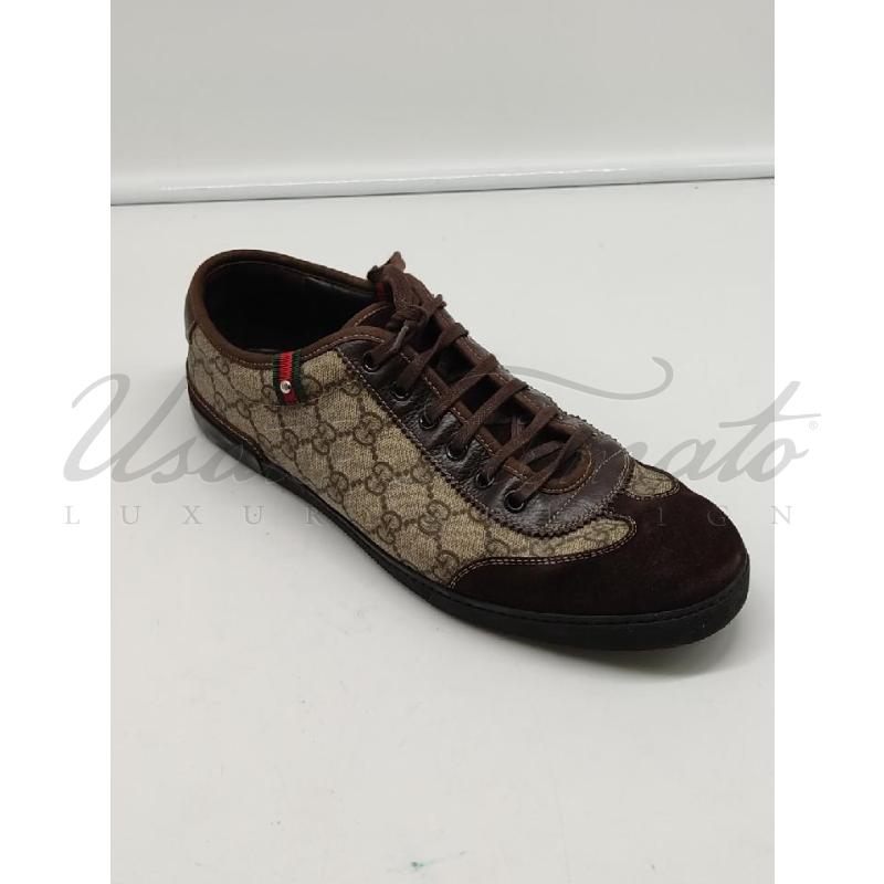 SCARPE UOMO GUCCI GG SUPRIME BEIGE TG 9 | Mercatino dell'Usato Roma parioli 1