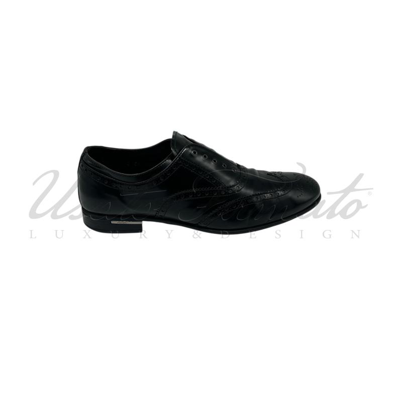 SCARPE UOMO STRINGATE PRADA PELLE NERO TG 8 | Mercatino dell'Usato Roma parioli 1