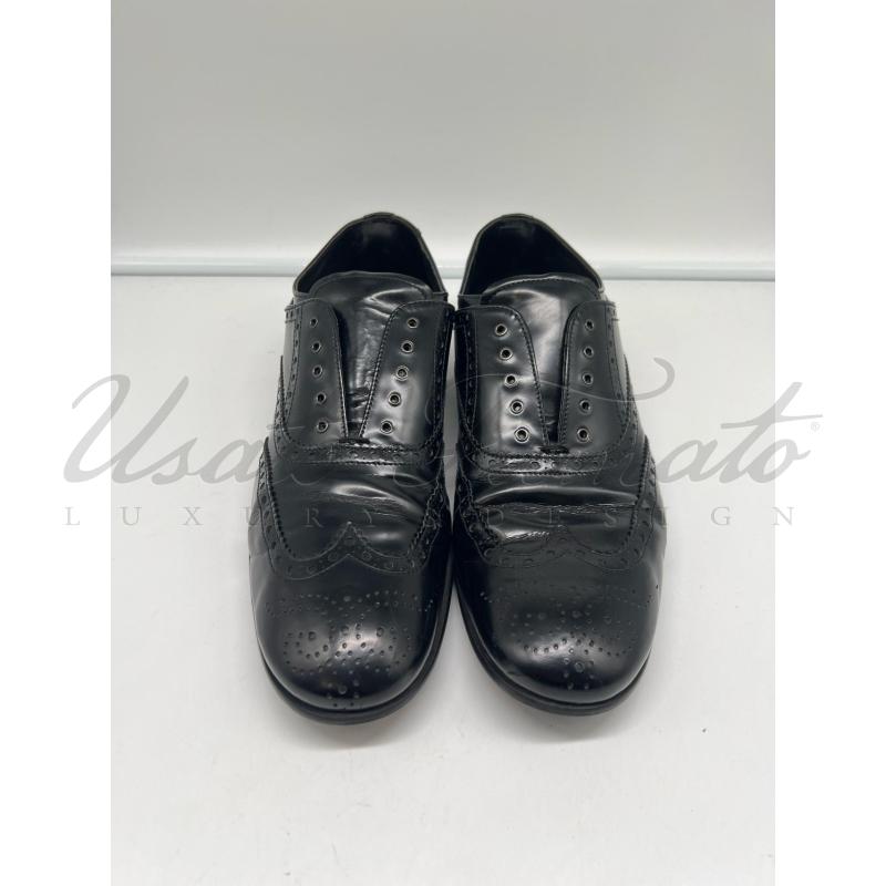 SCARPE UOMO STRINGATE PRADA PELLE NERO TG 8 | Mercatino dell'Usato Roma parioli 2