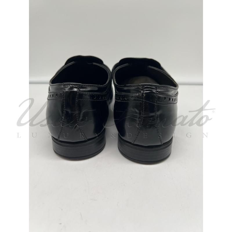 SCARPE UOMO STRINGATE PRADA PELLE NERO TG 8 | Mercatino dell'Usato Roma parioli 3