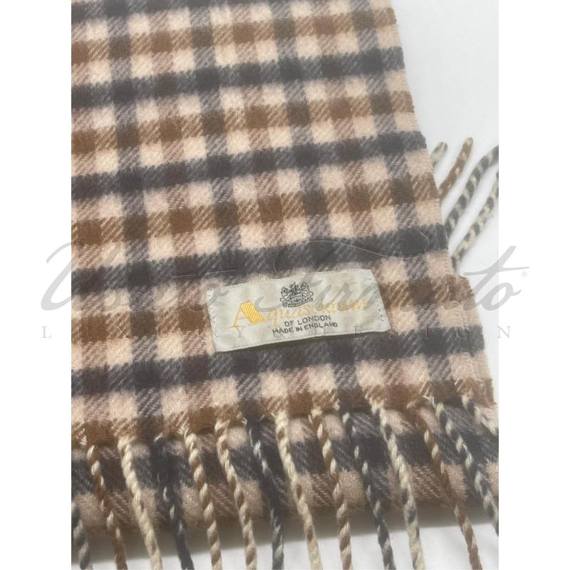 SCIARPA DONNA AQUASCUTAM PIED DE POULE BEIGE  | Mercatino dell'Usato Roma parioli 2