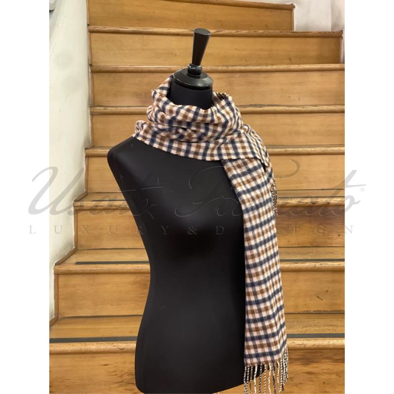 SCIARPA DONNA AQUASCUTAM PIED DE POULE BEIGE  | Mercatino dell'Usato Roma parioli 3
