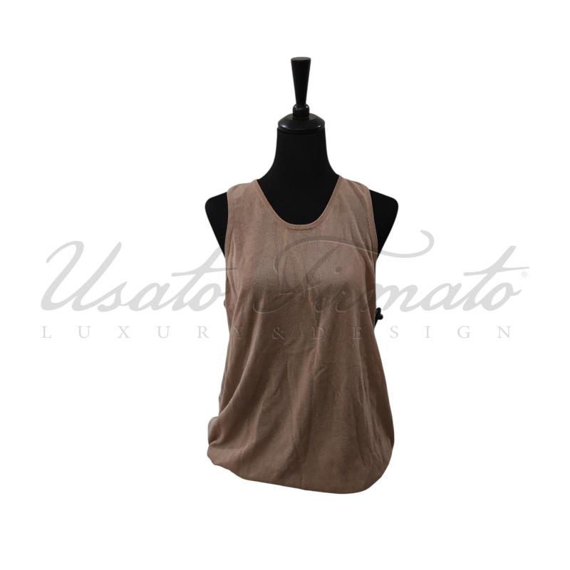 SMANICATO DONNA BRUNELLO CUCINELLI BEIGE FILO TG. M | Mercatino dell'Usato Roma parioli 1