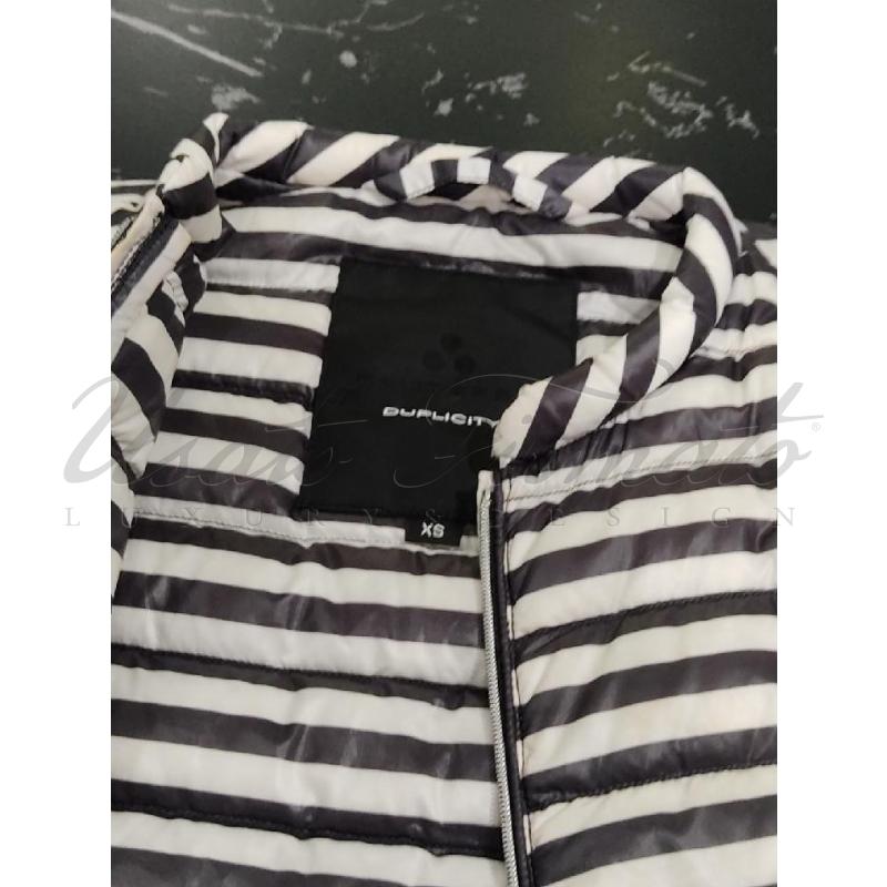 SMANICATO DONNA PEUTEREY BIANCO NERO RIGHE TG. XS | Mercatino dell'Usato Roma parioli 4