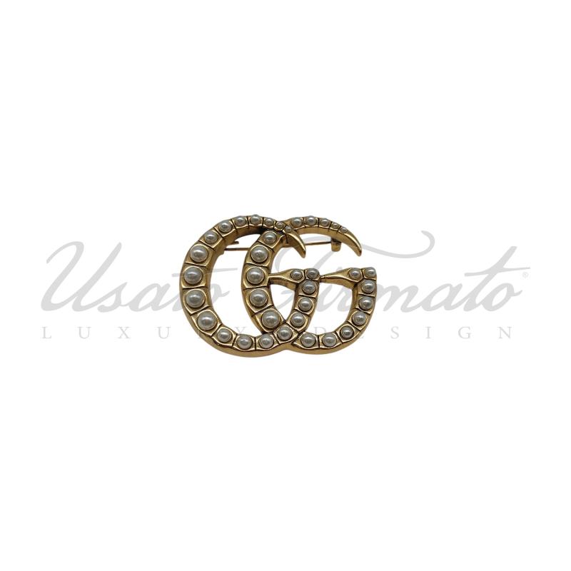SPILLA GUCCI MARMONT DORATA PERLE  | Mercatino dell'Usato Roma parioli 1