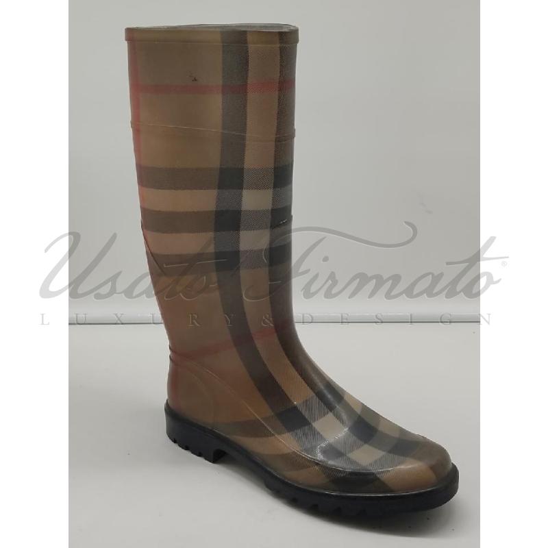 STIVALI BURBERRY PIOGGIA TARTAN TG. 39 | Mercatino dell'Usato Roma parioli 1