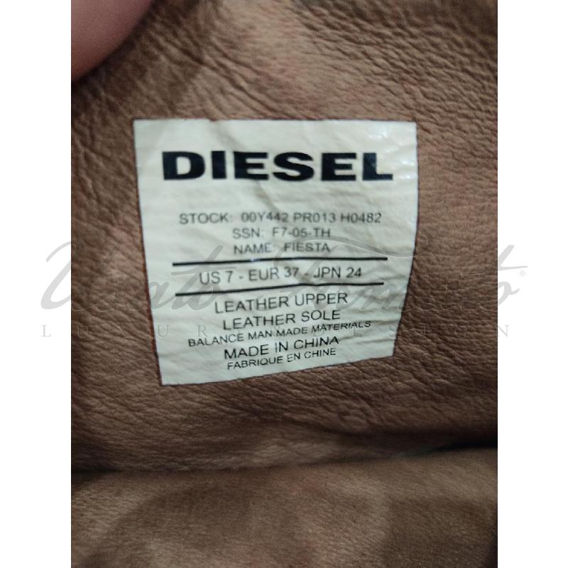 STIVALI DONNA DIESEL PELLE MARRONE TG 37 | Mercatino dell'Usato Roma parioli 3