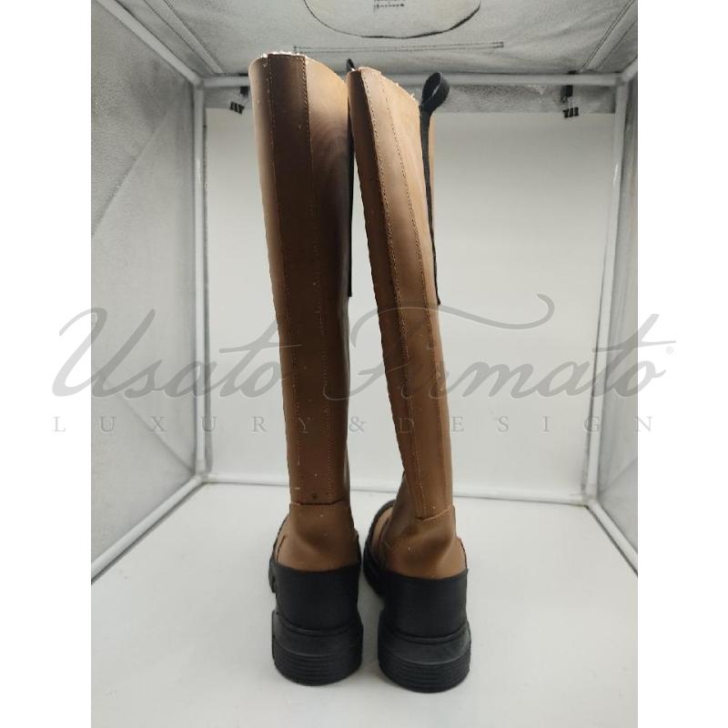 STIVALI DONNA GANNI BEIGE GOMMA TG 39 | Mercatino dell'Usato Roma parioli 4