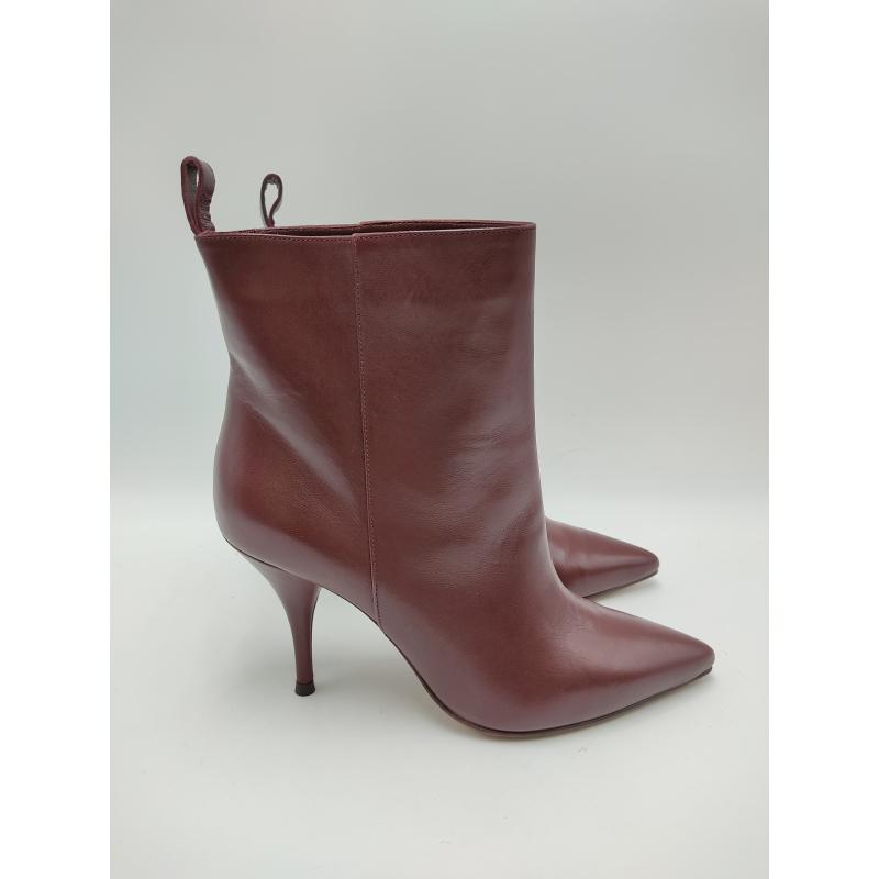 Biker Boots Stivali Donna Bordò Mantra Due Fibbie Vera Pelle