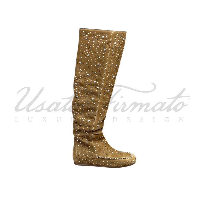 STIVALI DONNA ZADIG & VOLTAIRE BEIGE BORCHIE TG 38 | Mercatino dell'Usato Roma parioli 1