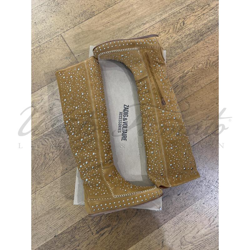 STIVALI DONNA ZADIG & VOLTAIRE BEIGE BORCHIE TG 38 | Mercatino dell'Usato Roma parioli 4