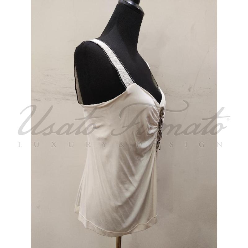 TOP ALBERTA FERRETTI BIANCO BRETELLA TG. 48 | Mercatino dell'Usato Roma parioli 2