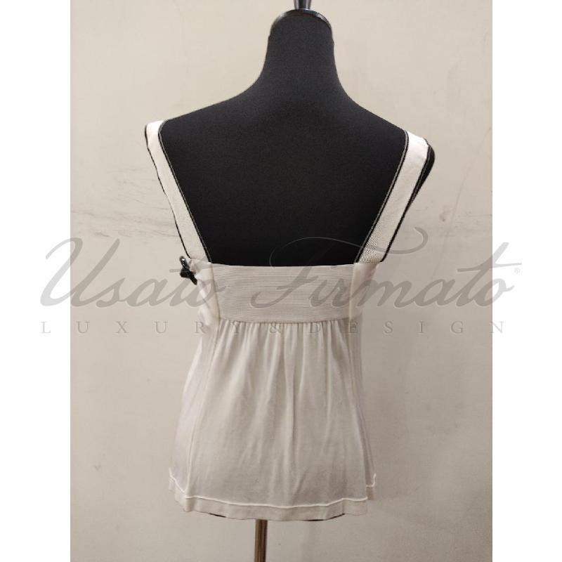 TOP ALBERTA FERRETTI BIANCO BRETELLA TG. 48 | Mercatino dell'Usato Roma parioli 3