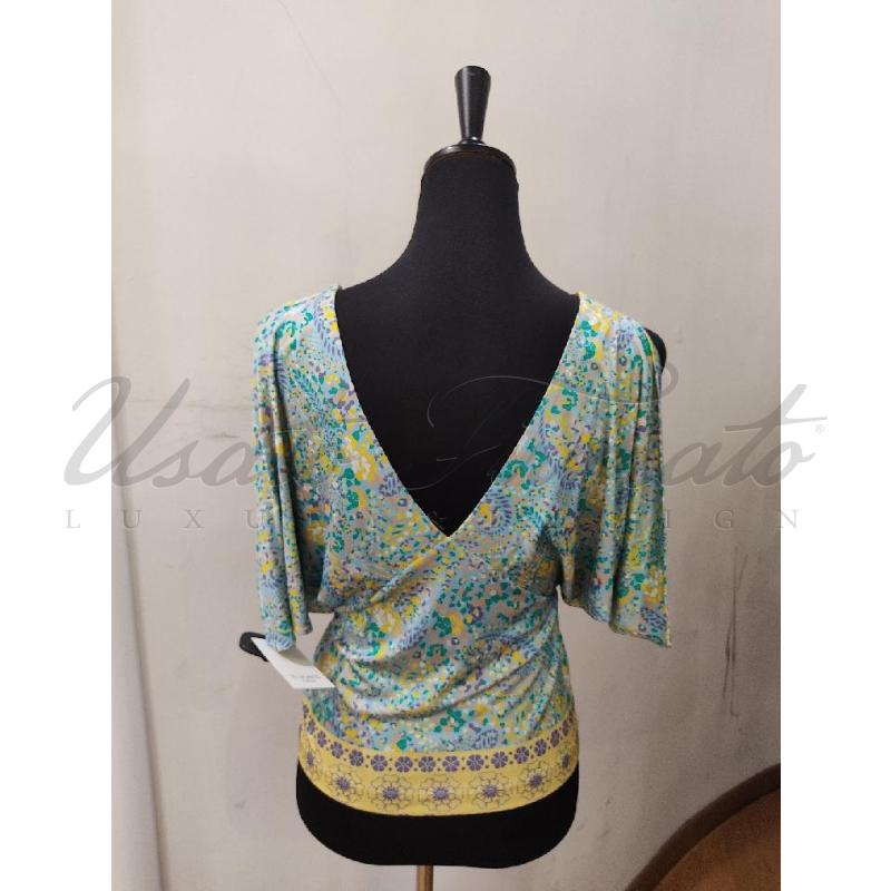 TOP BLUMARINE VERDE GIALLO TG 44 | Mercatino dell'Usato Roma parioli 3