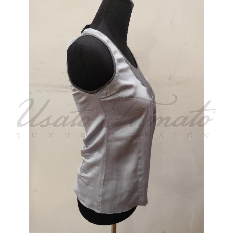 TOP BRUNELLO CUCINELLI GRIGIO CELESTE TG S | Mercatino dell'Usato Roma parioli 2