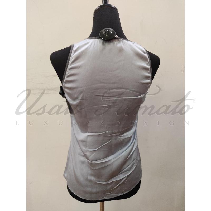 TOP BRUNELLO CUCINELLI GRIGIO CELESTE TG S | Mercatino dell'Usato Roma parioli 3