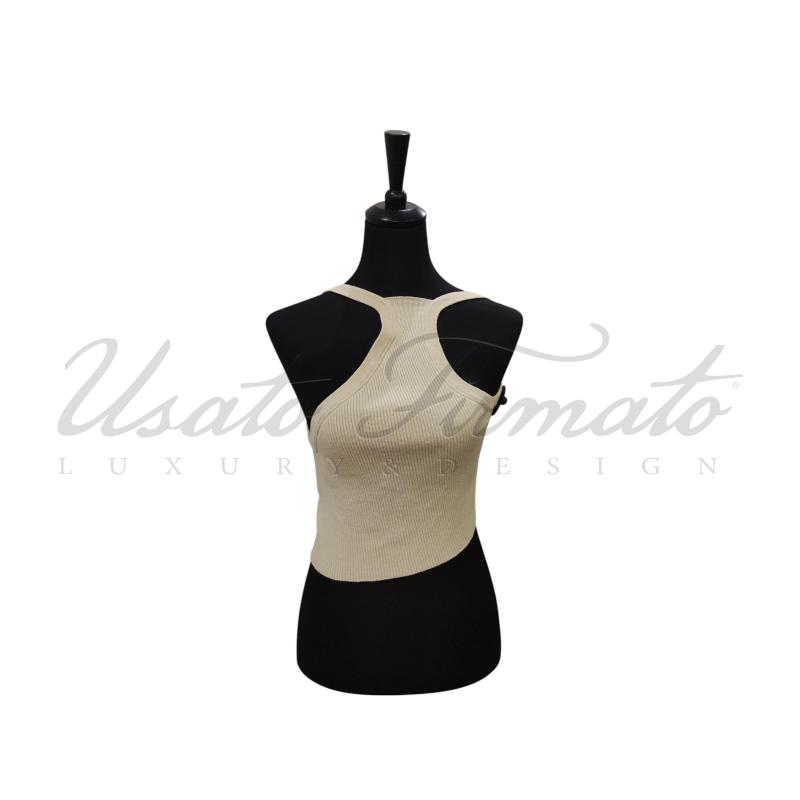 TOP JACQUEMUS BEIGE COSTE TG. 36 | Mercatino dell'Usato Roma parioli 1