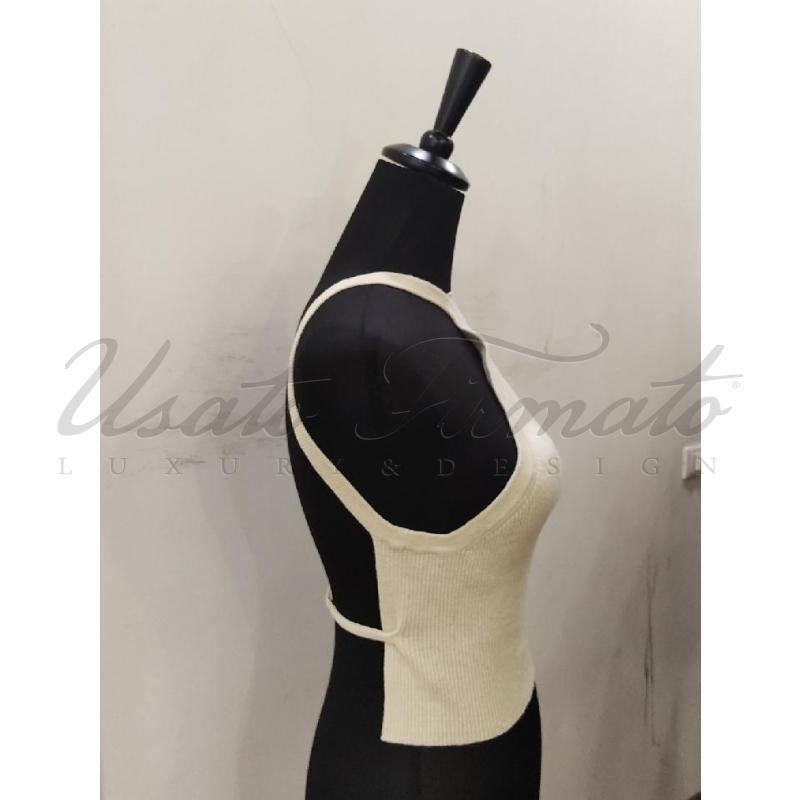 TOP JACQUEMUS BEIGE COSTE TG. 36 | Mercatino dell'Usato Roma parioli 2