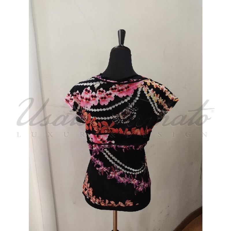 TOP JUST CAVALLI NERO FANTASIA TG 46 | Mercatino dell'Usato Roma parioli 3