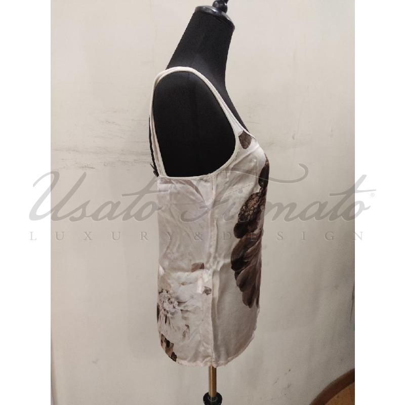 TOP MARIELLA ROSATI SETA FANTASIA BEIGE TG 42 | Mercatino dell'Usato Roma parioli 2