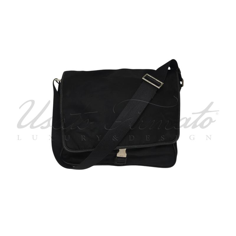 TRACOLLA PRADA NYLON NERA MEDIUM   | Mercatino dell'Usato Roma parioli 1