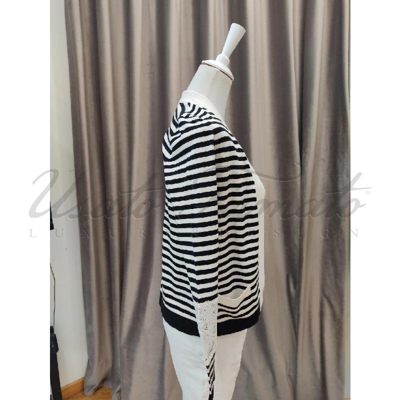 TWIN SET CHANEL BIANCO NERO MERLETTO TG 42 | Mercatino dell'Usato Roma parioli 2