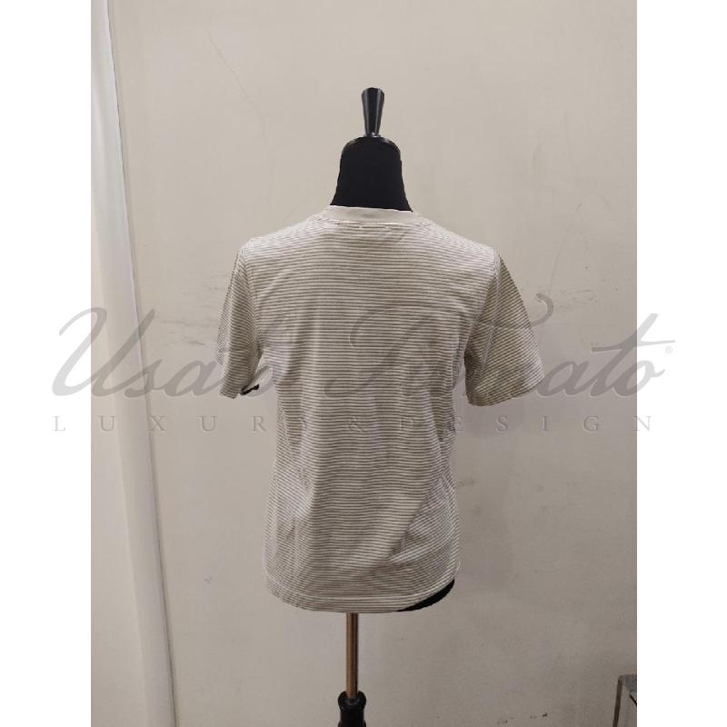 T SHIRT DONNA BURBERRY BEIGE RIGHE TG. S | Mercatino dell'Usato Roma parioli 3