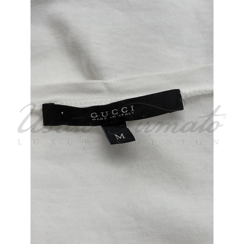 T SHIRT DONNA GUCCI BIANCA GG TG. M | Mercatino dell'Usato Roma parioli 5