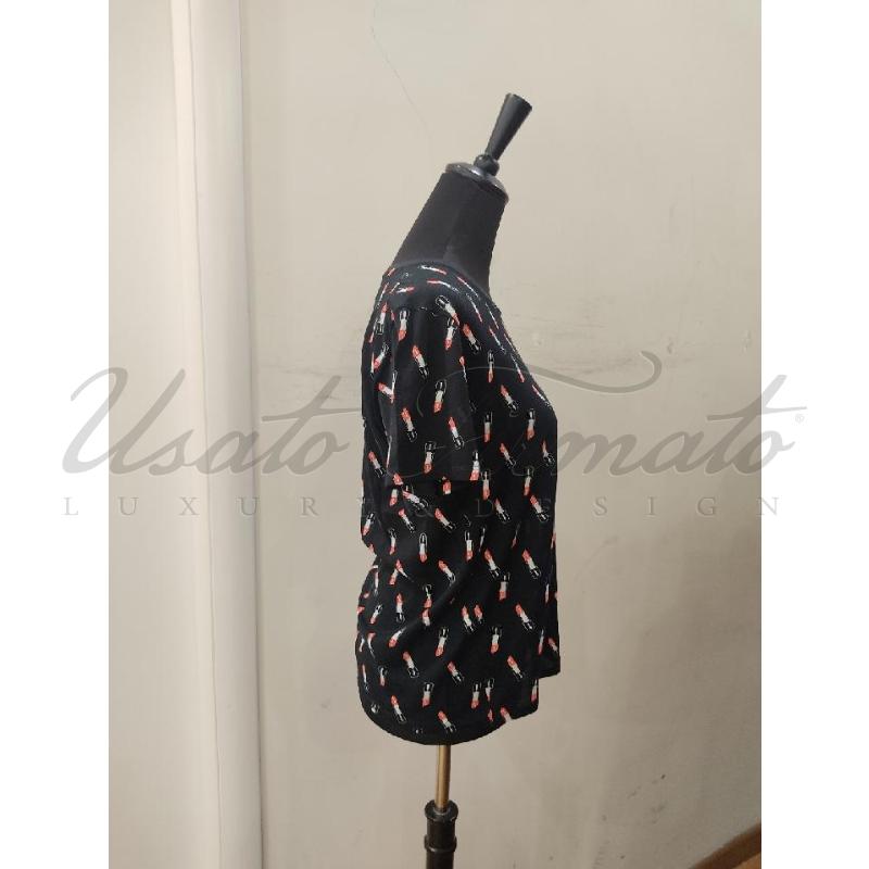 T SHIRT DONNA SAINT LAURENT NERA ROSSETTO TG. L | Mercatino dell'Usato Roma parioli 2