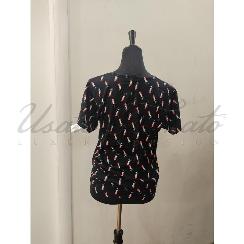 T SHIRT DONNA SAINT LAURENT NERA ROSSETTO TG. L | Mercatino dell'Usato Roma parioli 3