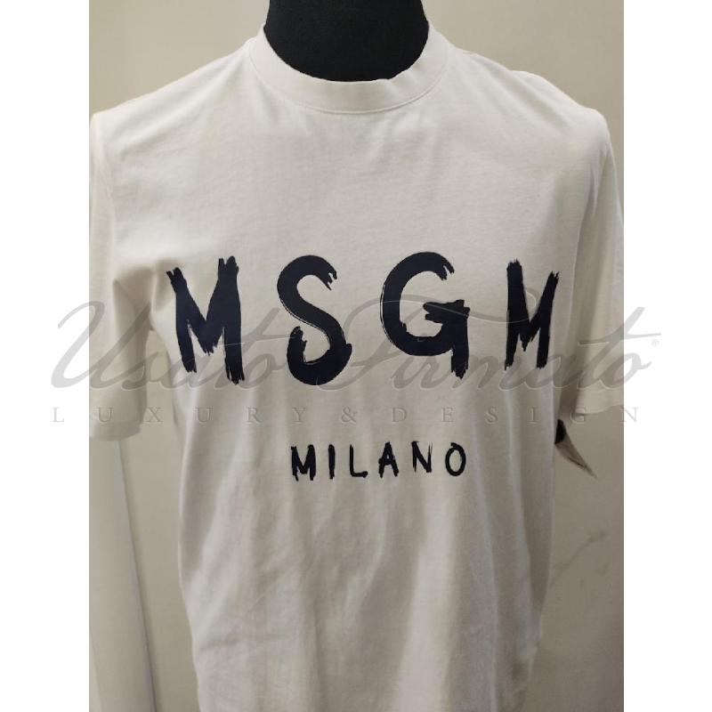 T SHIRT UOMO MSGM BIANCA TG. XS | Mercatino dell'Usato Roma parioli 4