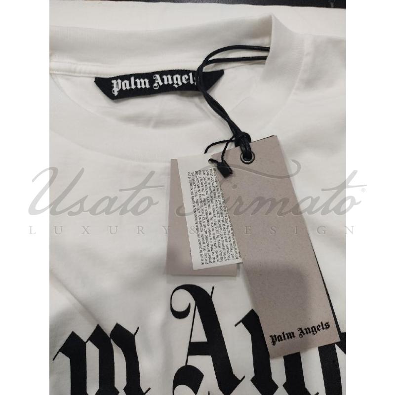 T SHIRT UOMO PALM ANGELS BIANCA TG. S | Mercatino dell'Usato Roma parioli 4