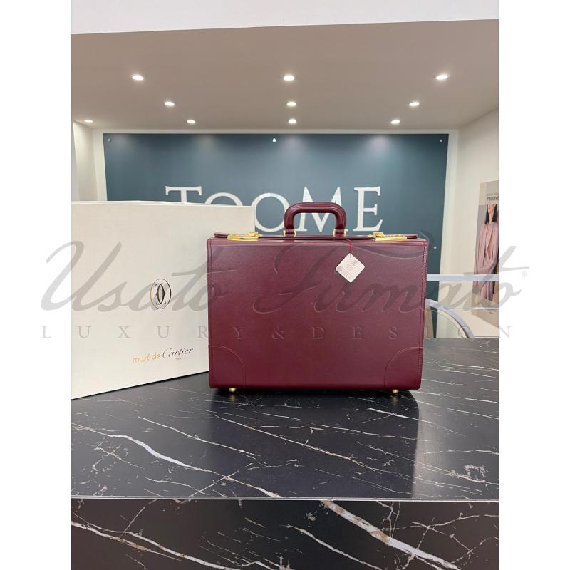 VALIGIA CARTIER MUST ROSSA PELLE | Mercatino dell'Usato Roma parioli 1
