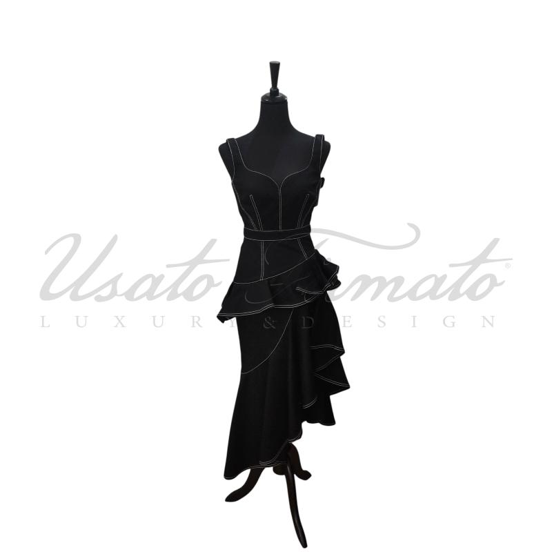 VESTITO DONNA ALEXANDER MCQUEEN NERO DENIM TG. 40 | Mercatino dell'Usato Roma parioli 1
