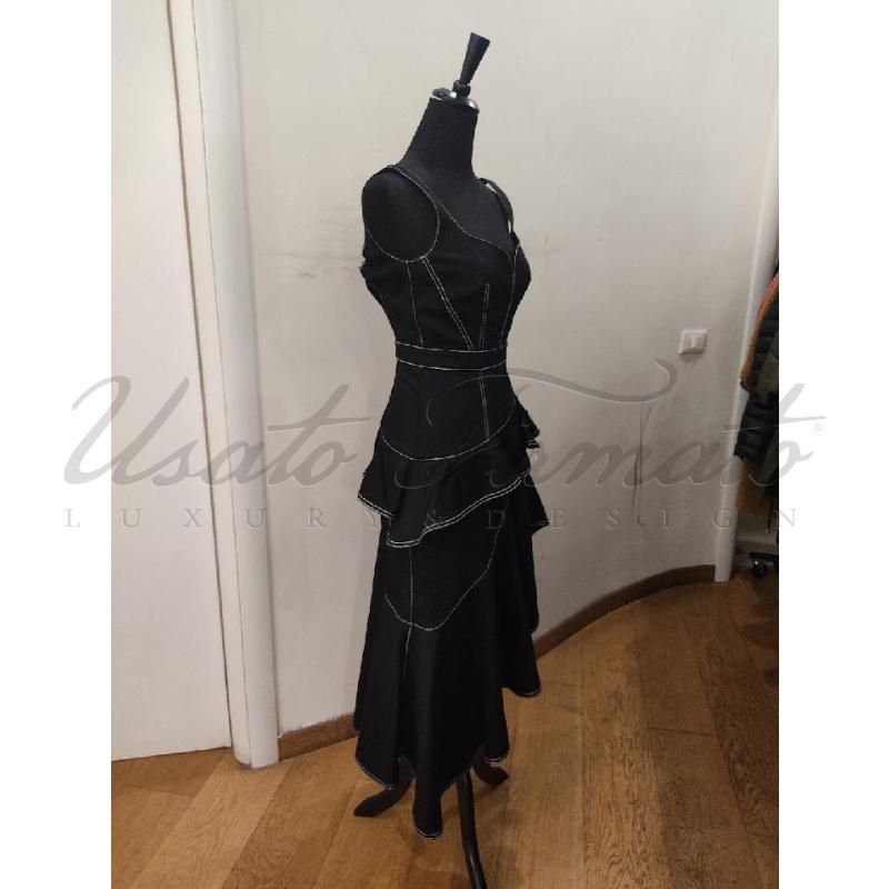 VESTITO DONNA ALEXANDER MCQUEEN NERO DENIM TG. 40 | Mercatino dell'Usato Roma parioli 2