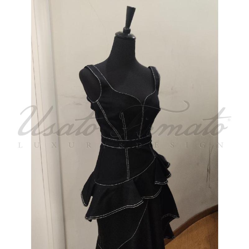 VESTITO DONNA ALEXANDER MCQUEEN NERO DENIM TG. 40 | Mercatino dell'Usato Roma parioli 3