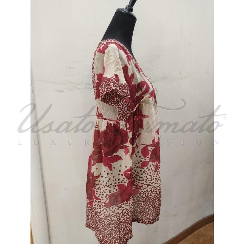 VESTITO DONNA ANTONIO MARRAS BEIGE ROSSO COTONE TG 42 | Mercatino dell'Usato Roma parioli 2