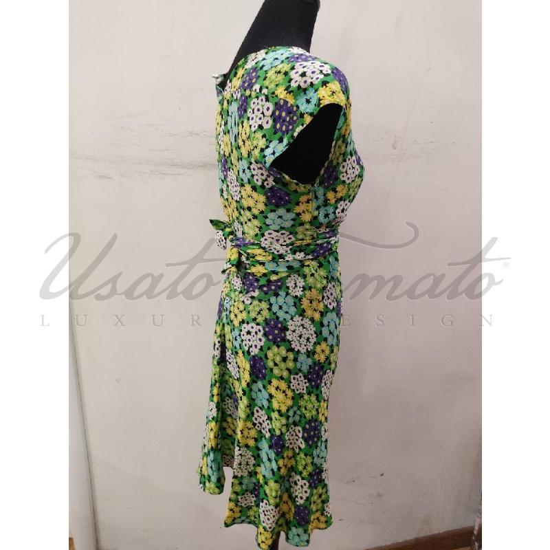 VESTITO DONNA ASPESI VERDE FIORI SETA | Mercatino dell'Usato Roma parioli 2