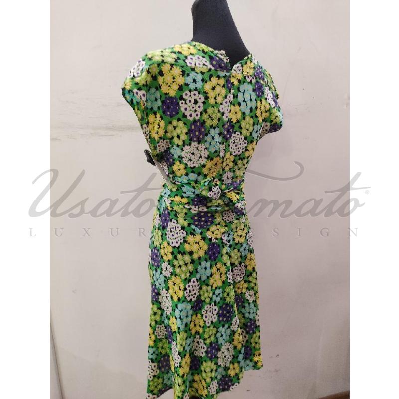 VESTITO DONNA ASPESI VERDE FIORI SETA | Mercatino dell'Usato Roma parioli 3