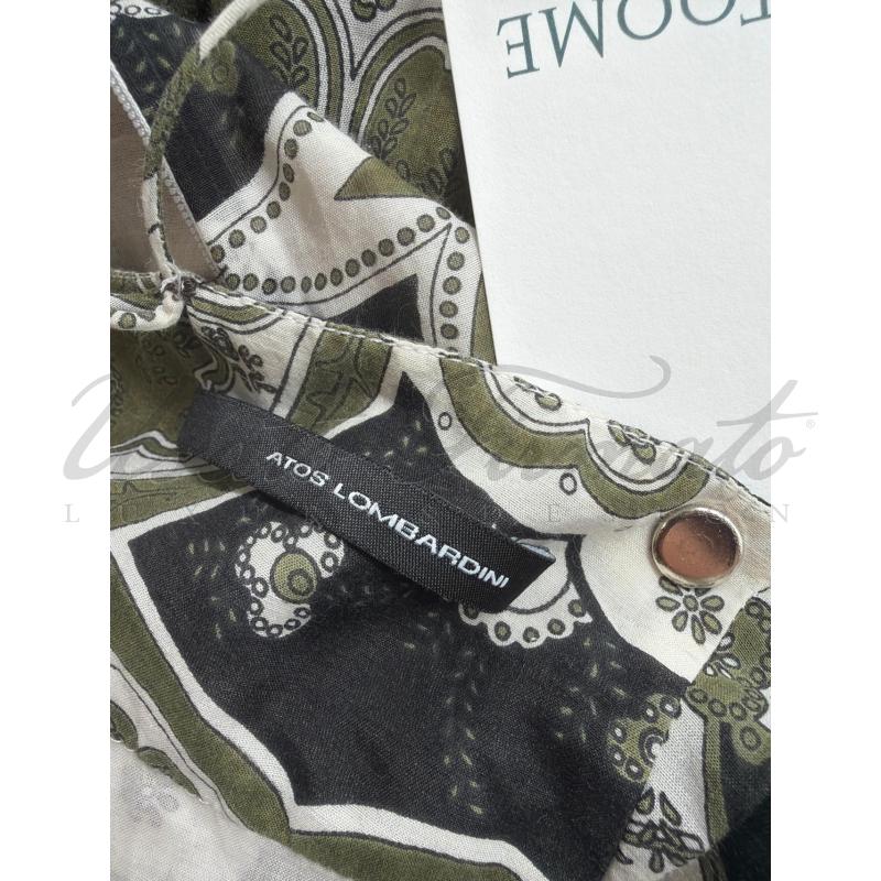 VESTITO DONNA ATOS LOMBARDINI VERDE MILITARE FANTASIA TG. 40 | Mercatino dell'Usato Roma parioli 4