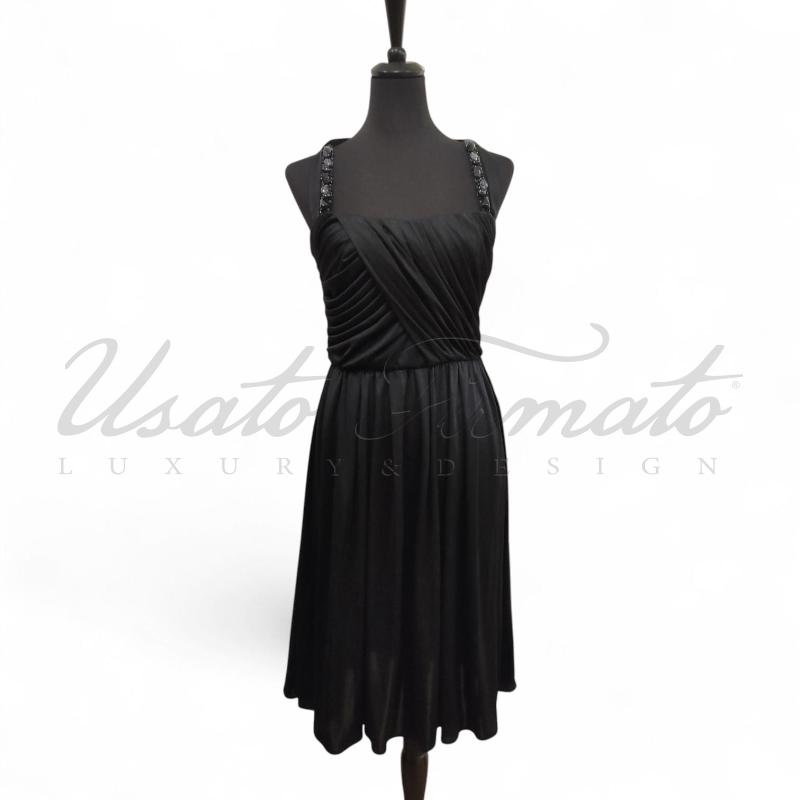VESTITO DONNA BLUMARINE NERO BRETELLINA  | Mercatino dell'Usato Roma parioli 1